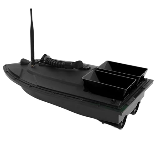 Topiky RC Köderboot mit Doppelmotor und 500 M Reichweite, 1,5 Kg Beladenen Köderbehältern Zum Angeln, Nachtlicht, 4 Stunden Navigation, ABS Material, 12000 MAh Akku, 500 M Steuerung von Topiky