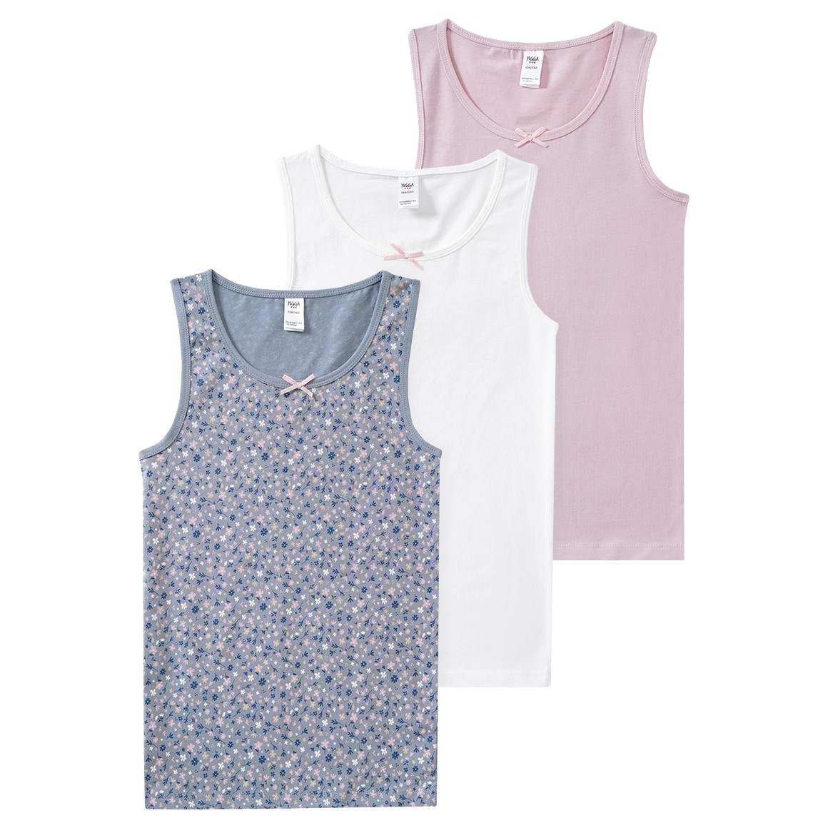 3 Mädchen Unterhemden mit Bio-Baumwolle 3 Mädchen Unterhemden mit Bio-Baumwolle von Topolino