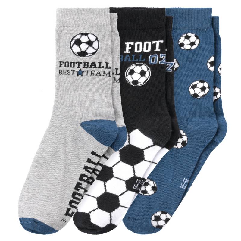 3 Paar Jungen Socken mit Fußball-Motiven von Topolino