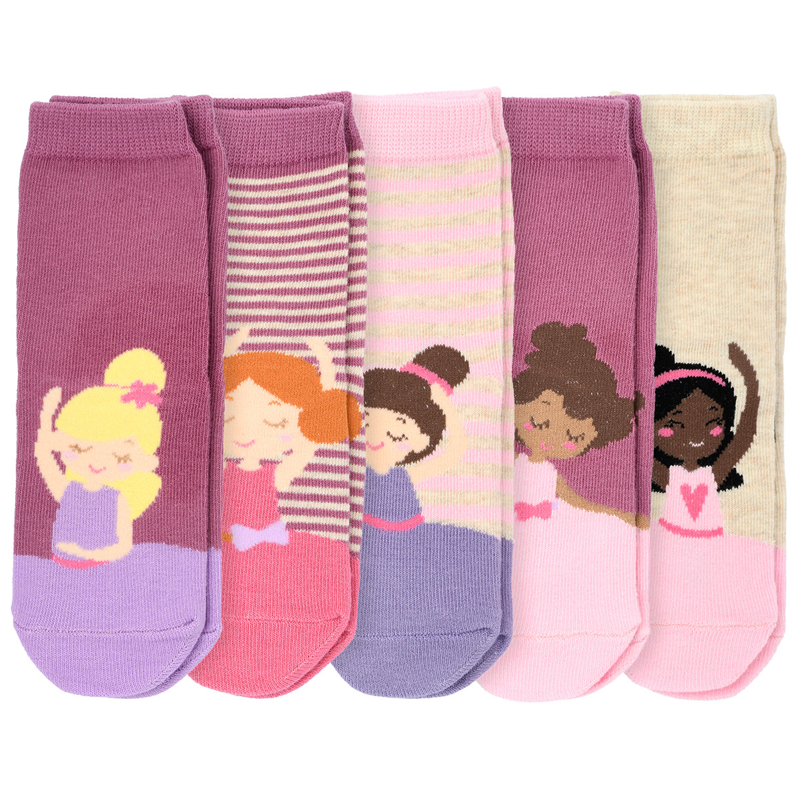 5 Paar Mädchen Socken mit Ballerinas von Topolino