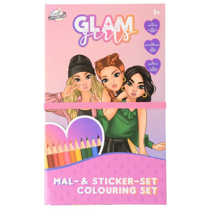 Glam Girls Mal- und Sticker-Set von Topolino