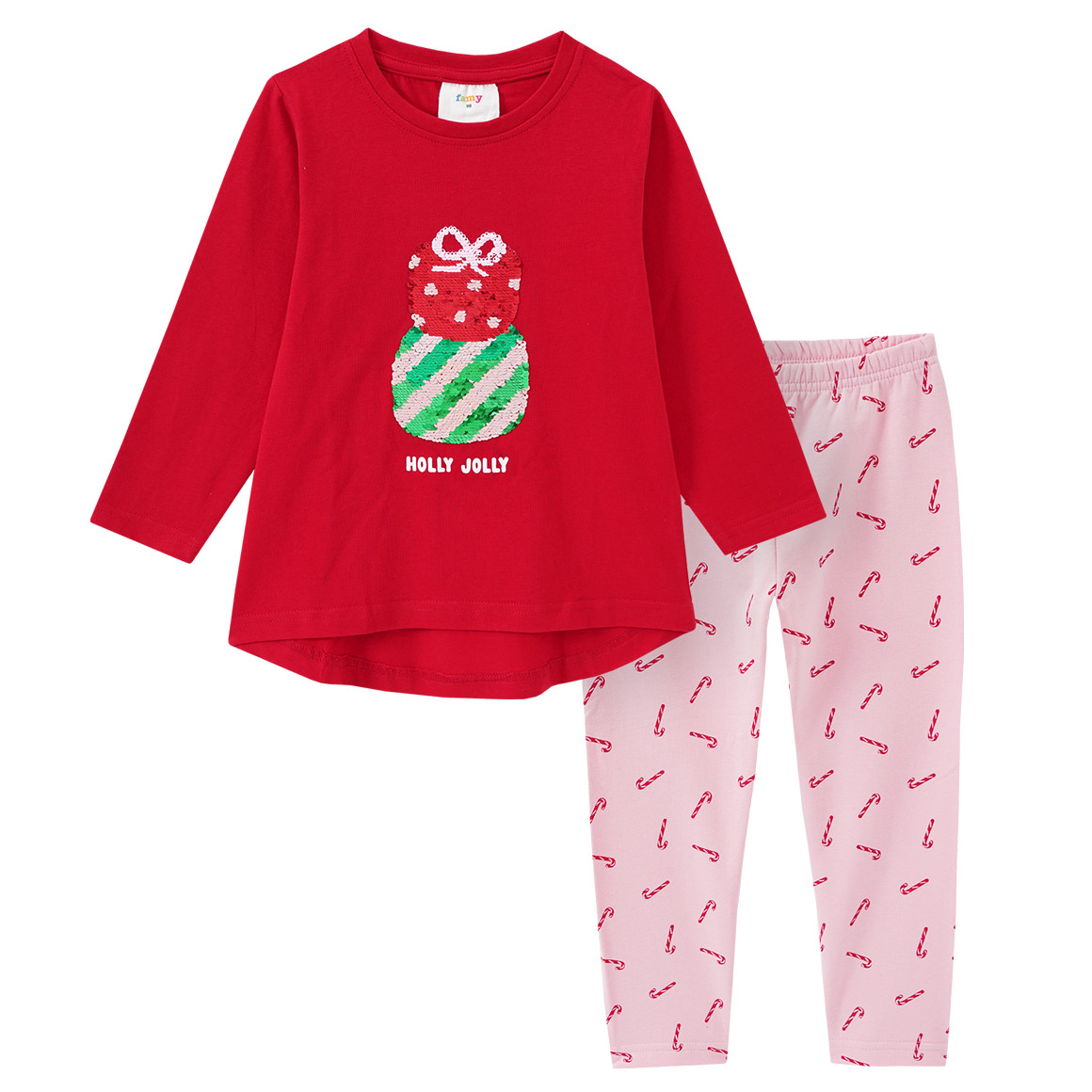 Mädchen Weihnachtsshirt und Leggings im Set von Topolino