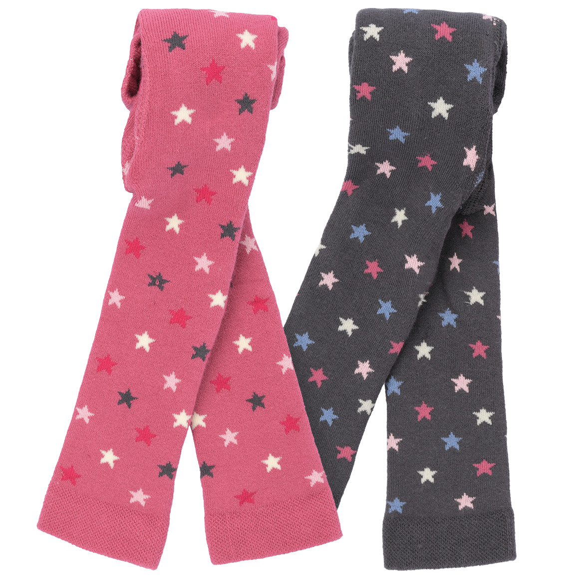 2 Baby Frottee-Leggings mit Stern-Allover von Topomini