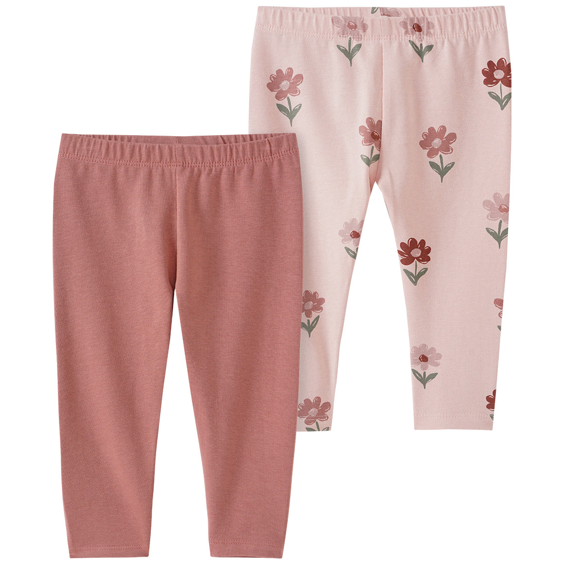 2 Baby Leggings mit Blümchen von Topomini