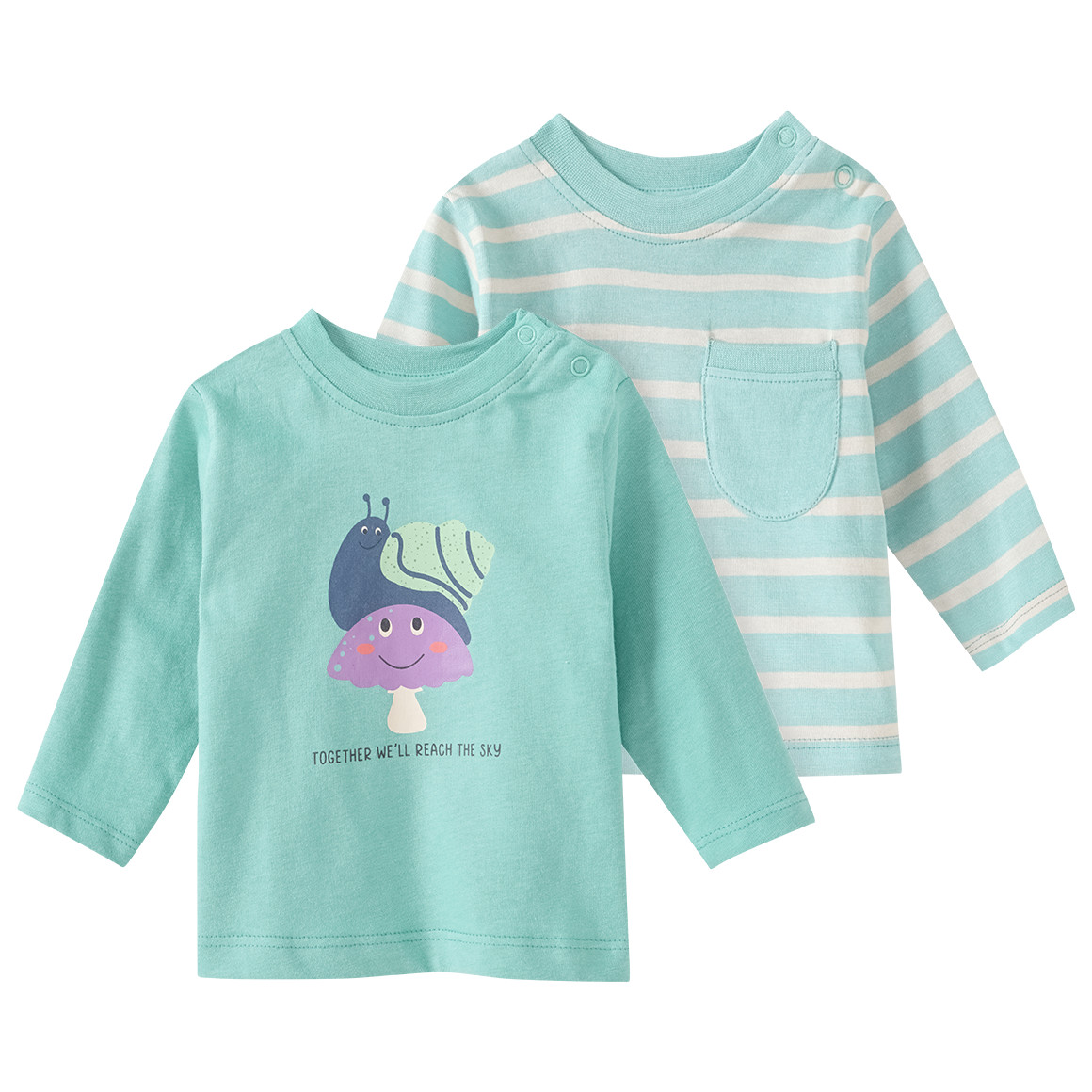 2 Newborn Langarmshirts aus Bio-Baumwolle von Topomini