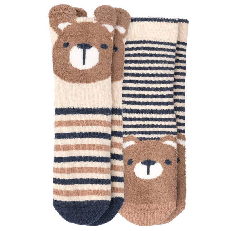 2 Paar Baby Socken mit Bären-Motiven von Topomini