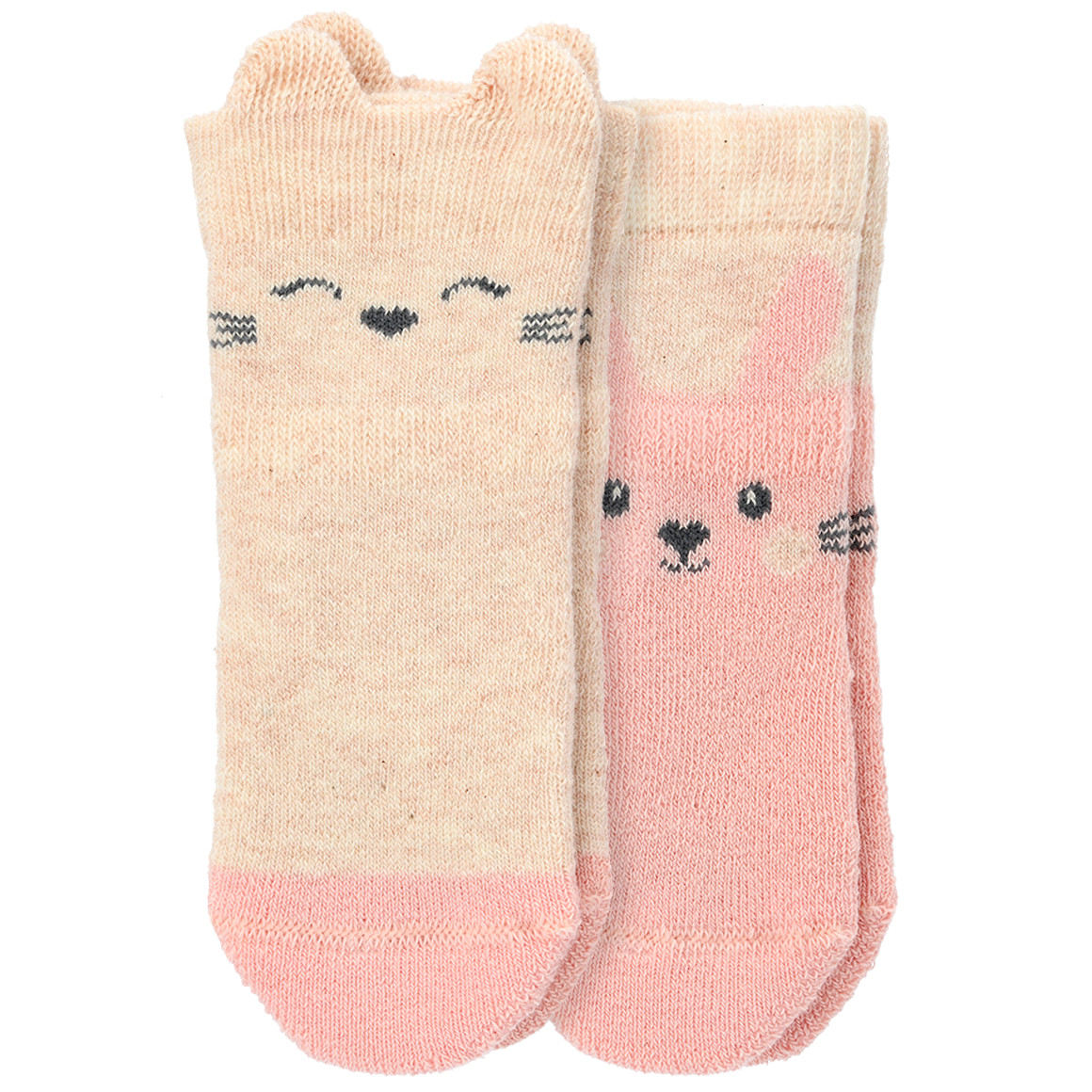 2 Paar Newborn Frottee-Socken mit Tier-Motive von Topomini