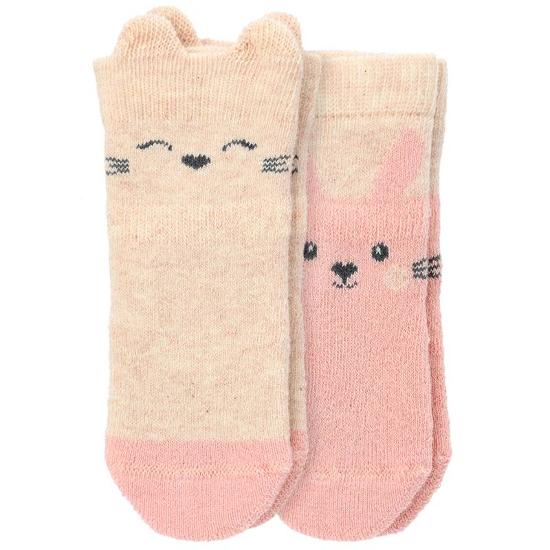 2 Paar Newborn Frottee-Socken mit Tier-Motive von Topomini