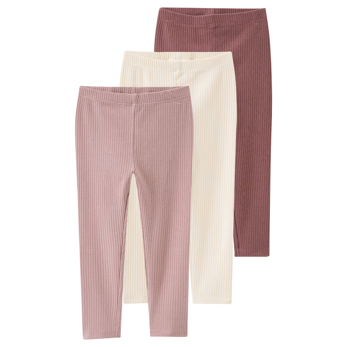3 Baby Leggings mit Rippstruktur 3 Baby Leggings mit Rippstruktur von Topomini