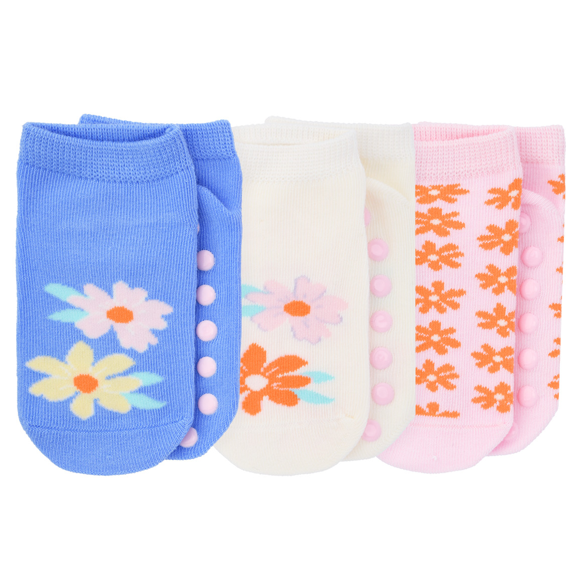 3 Baby Sneaker-Socken mit ABS-Noppen 3 Baby Sneaker-Socken mit ABS-Noppen von Topomini
