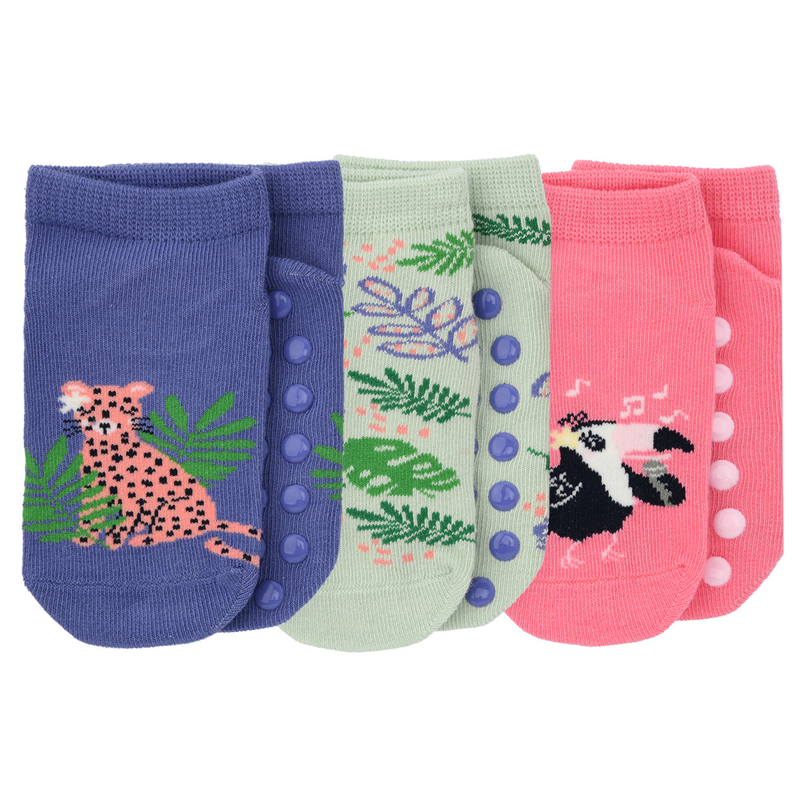 3 Baby Sneaker-Socken mit ABS-Noppen 3 Baby Sneaker-Socken mit ABS-Noppen von Topomini