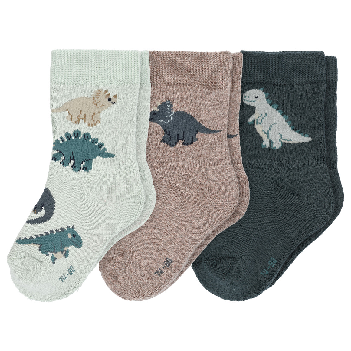 3 Paar Baby Frottee-Socken mit Dinos 3 Paar Baby Frottee-Socken mit Dinos von Topomini