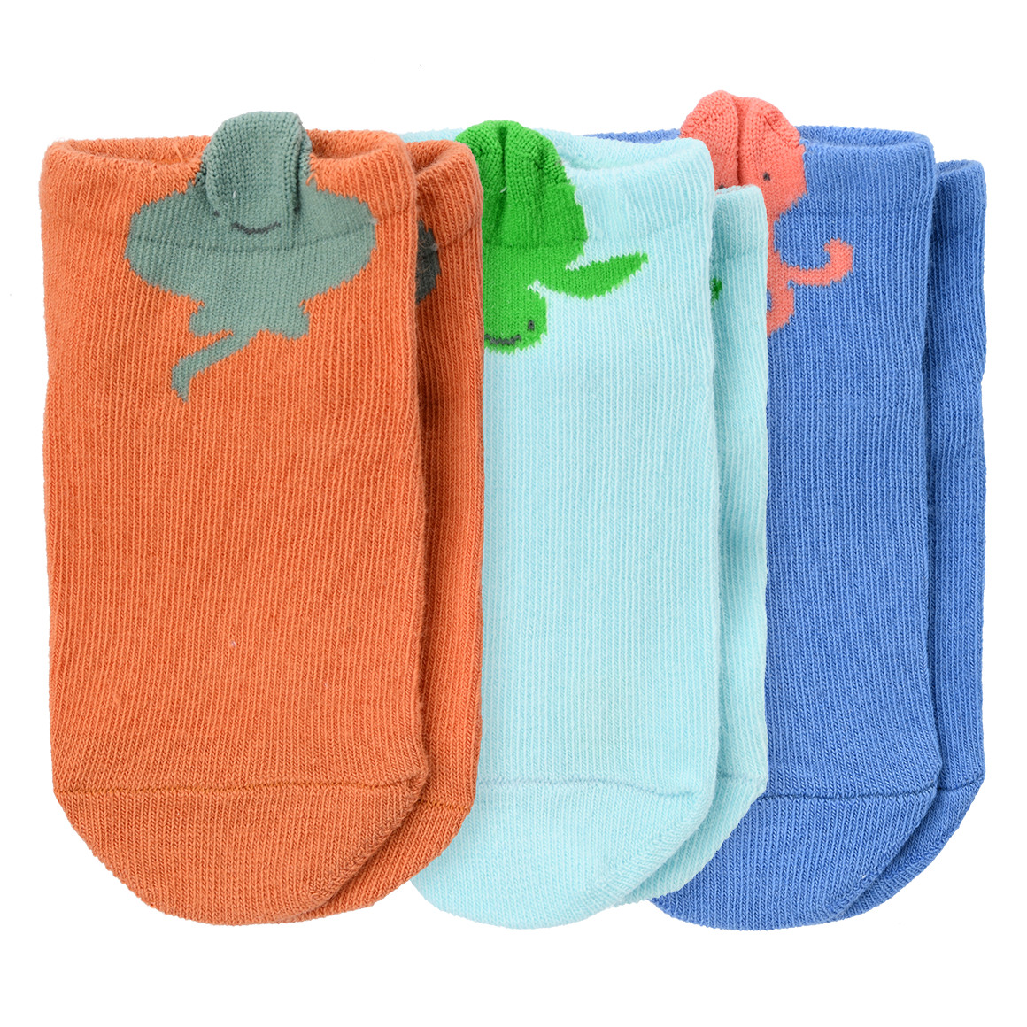 3 Paar Baby Sneaker-Socken mit Tier-Motiven von Topomini