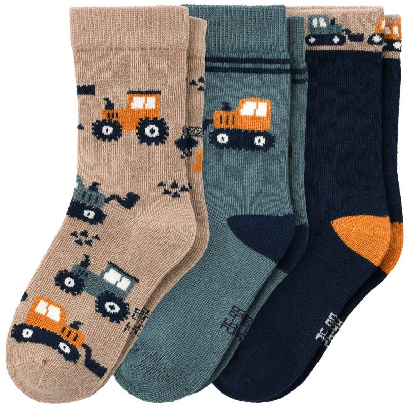 3 Paar Baby Socken mit Fahrzeugen von Topomini