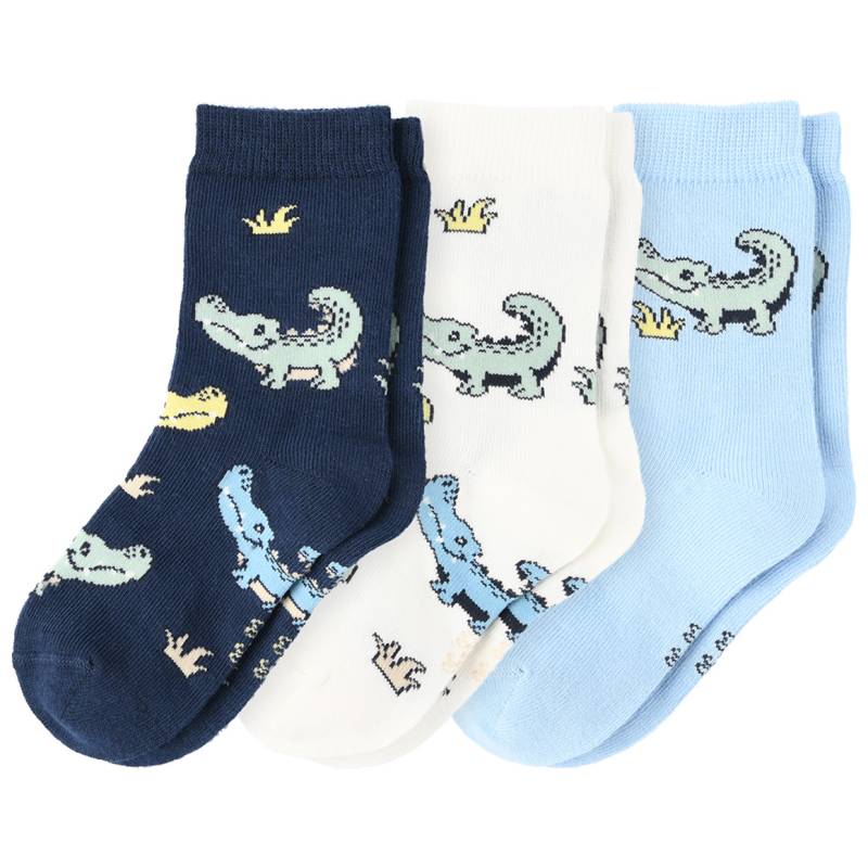 3 Paar Baby Socken mit Krokodil-Motiven von Topomini