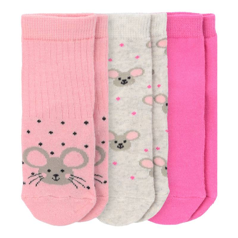 3 Paar Baby Socken mit Maus-Motiv von Topomini