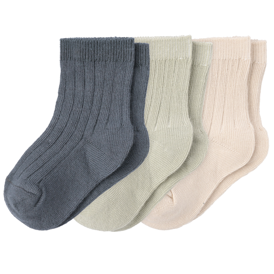 3 Paar Baby Socken mit Rippstruktur von Topomini