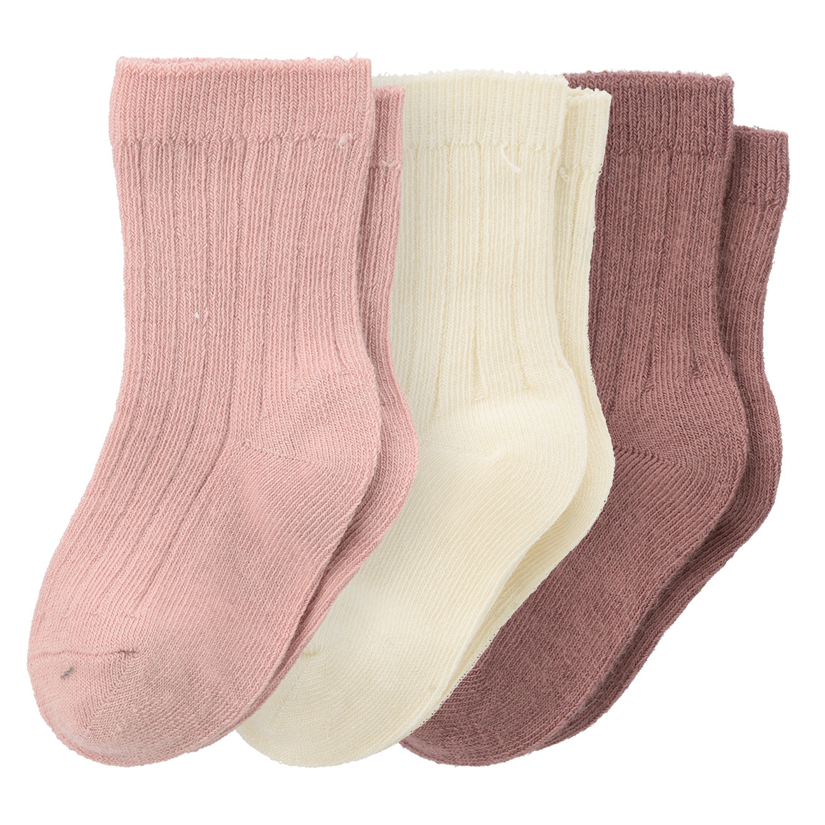 3 Paar Baby Socken mit Rippstruktur von Topomini