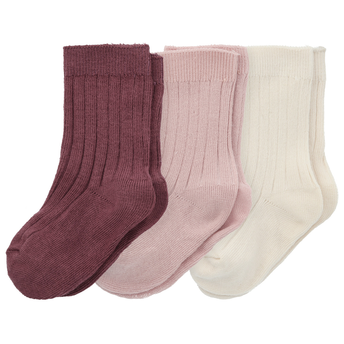 3 Paar Baby Socken mit Rippstruktur 3 Paar Baby Socken mit Rippstruktur von Topomini