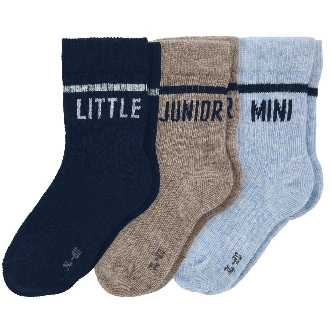 3 Paar Baby Socken mit Schriftzug 3 Paar Baby Socken mit Schriftzug von Topomini