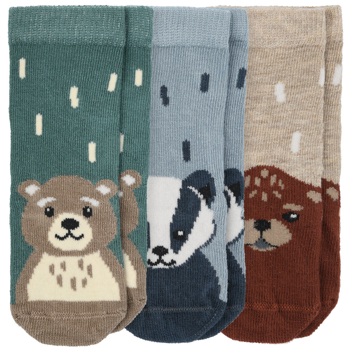 3 Paar Baby Socken mit Tier-Motiven 3 Paar Baby Socken mit Tier-Motiven von Topomini