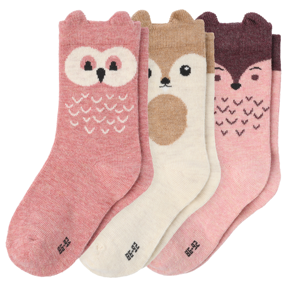 3 Paar Baby Socken mit Tiergesichtern 3 Paar Baby Socken mit Tiergesichtern von Topomini
