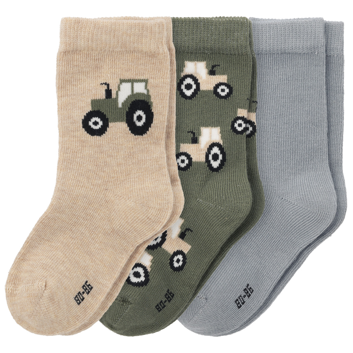 3 Paar Baby Socken mit Traktor-Motiven 3 Paar Baby Socken mit Traktor-Motiven von Topomini