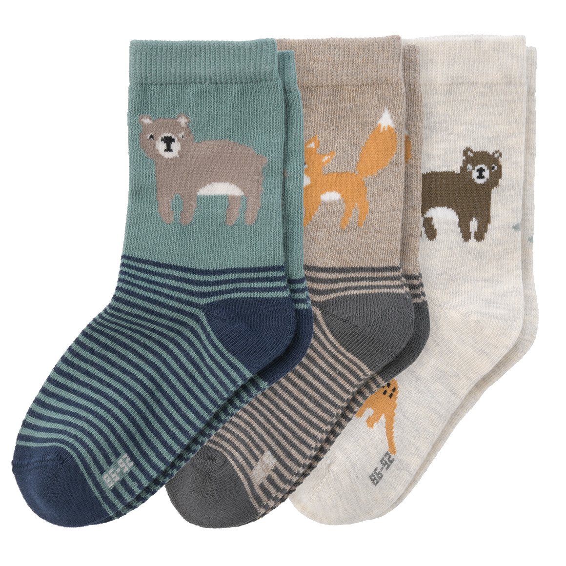 3 Paar Baby Socken mit Wald-Motiven 3 Paar Baby Socken mit Wald-Motiven von Topomini