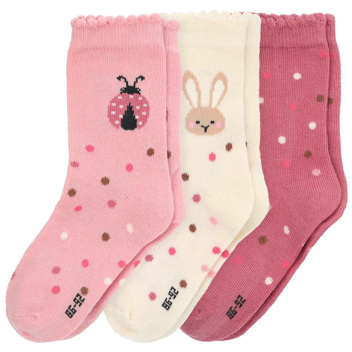 3 Paar Baby Socken mit Wellenbündchen 3 Paar Baby Socken mit Wellenbündchen von Topomini