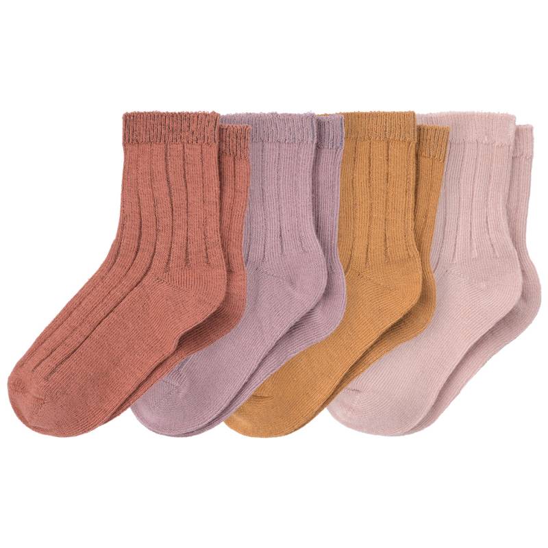 4 Paar Baby Socken mit Rippstruktur von Topomini