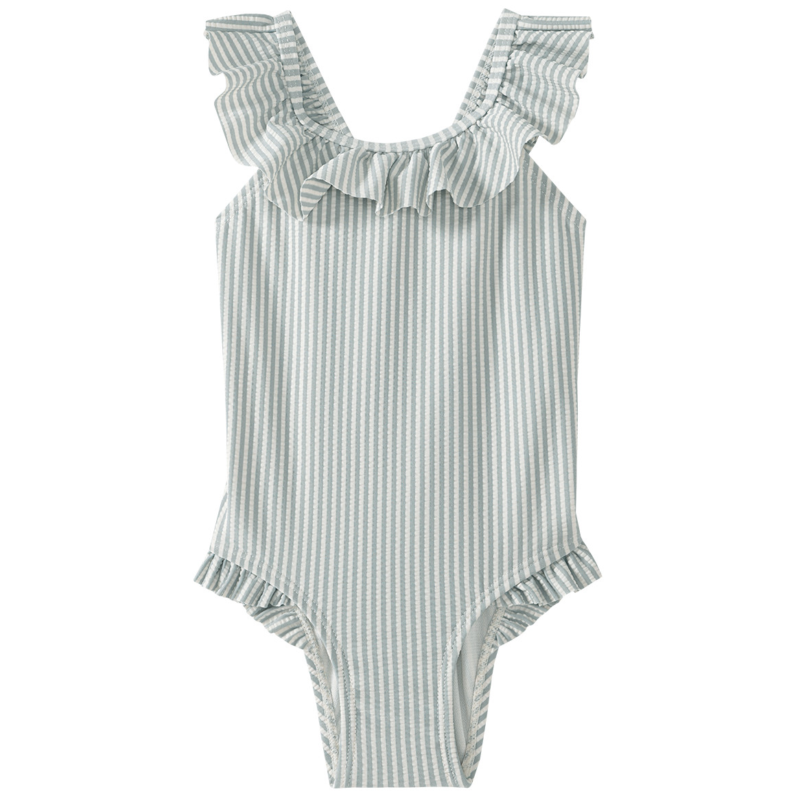Baby Badeanzug mit Seersucker-Streifen Baby Badeanzug mit Seersucker-Streifen von Topomini