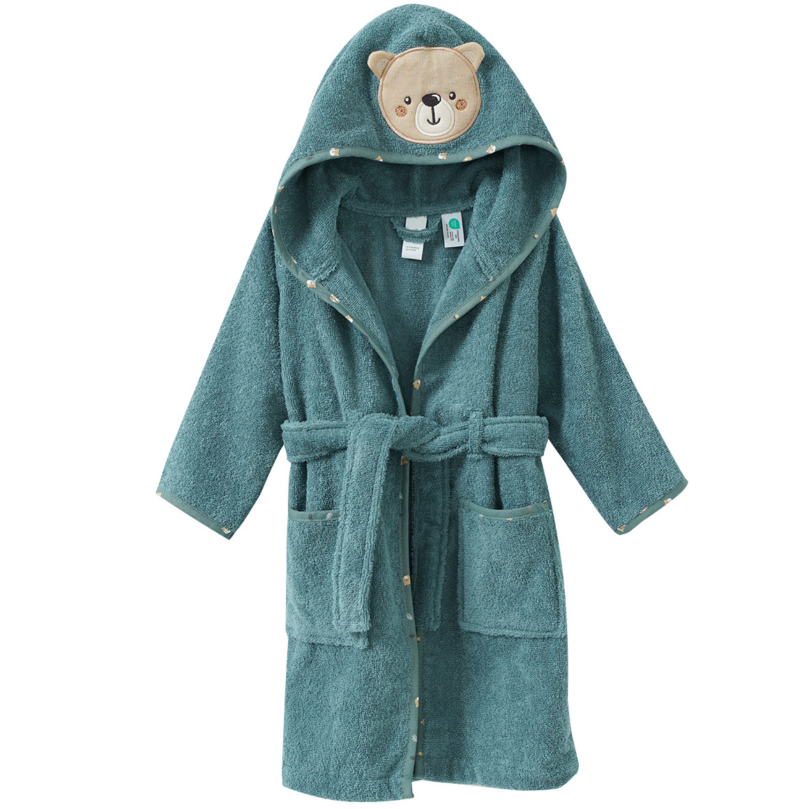 Baby Bademantel mit Bären-Applikation Baby Bademantel mit Bären-Applikation von Topomini