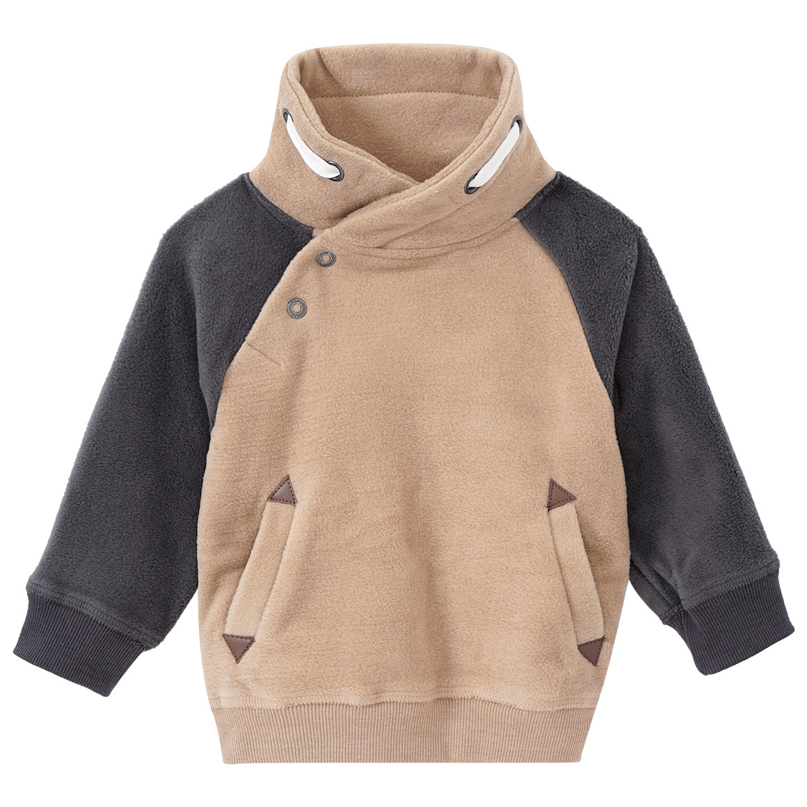 Baby Fleecepullover mit Schalkragen von Topomini