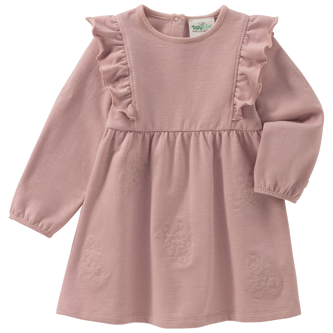 Baby Kleid mit Blumen-Stickerei von Topomini