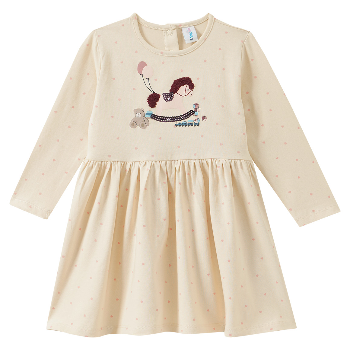 Baby Kleid mit Herzchen-Print Baby Kleid mit Herzchen-Print von Topomini