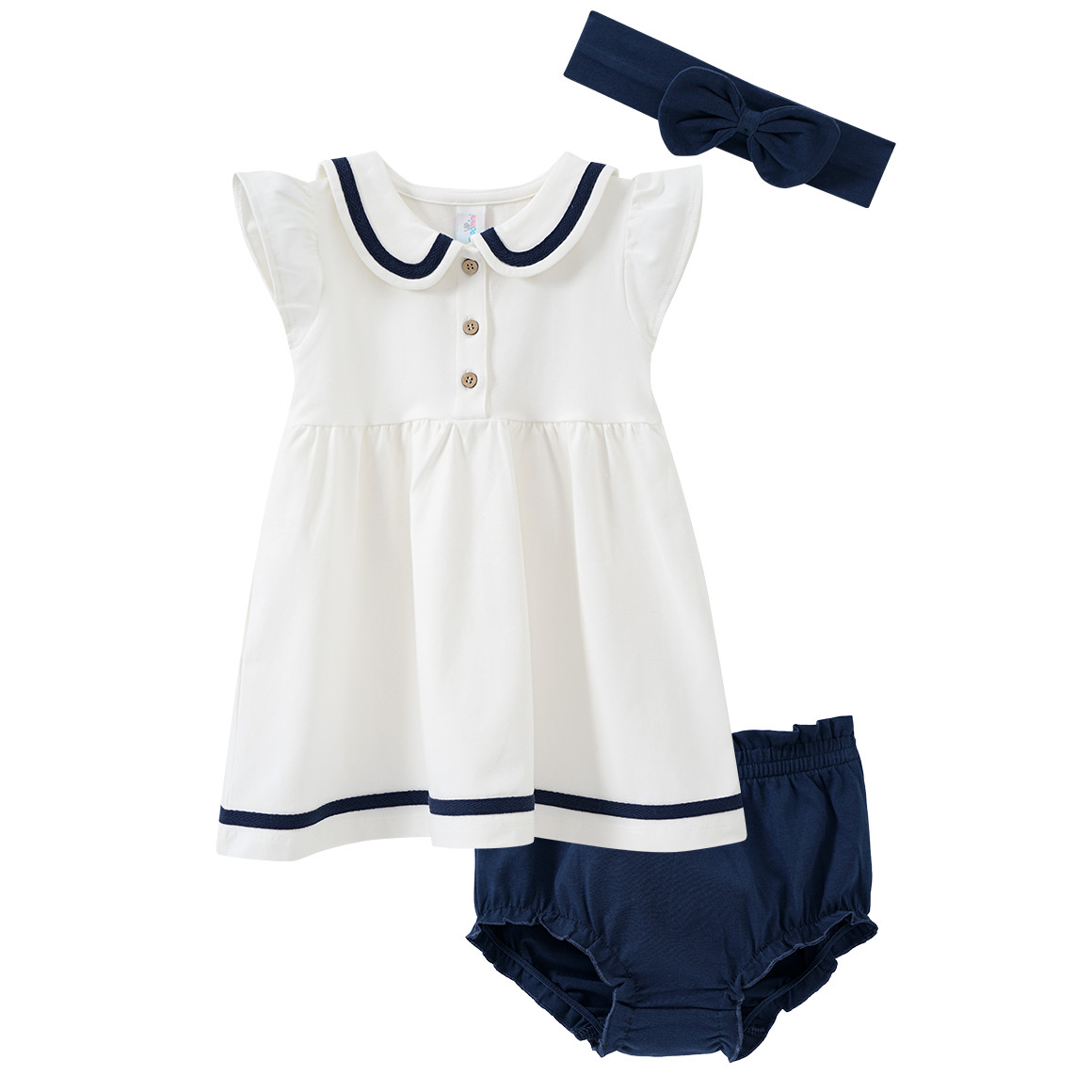 Baby Kleid mit Shorts und Haarband Baby Kleid mit Shorts und Haarband von Topomini