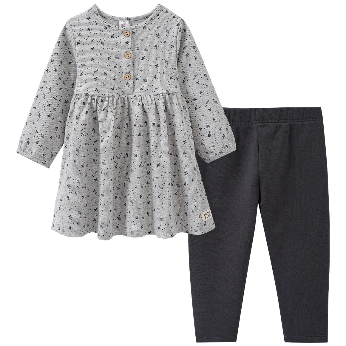 Baby Kleid und Leggings mit Allover-Muster von Topomini