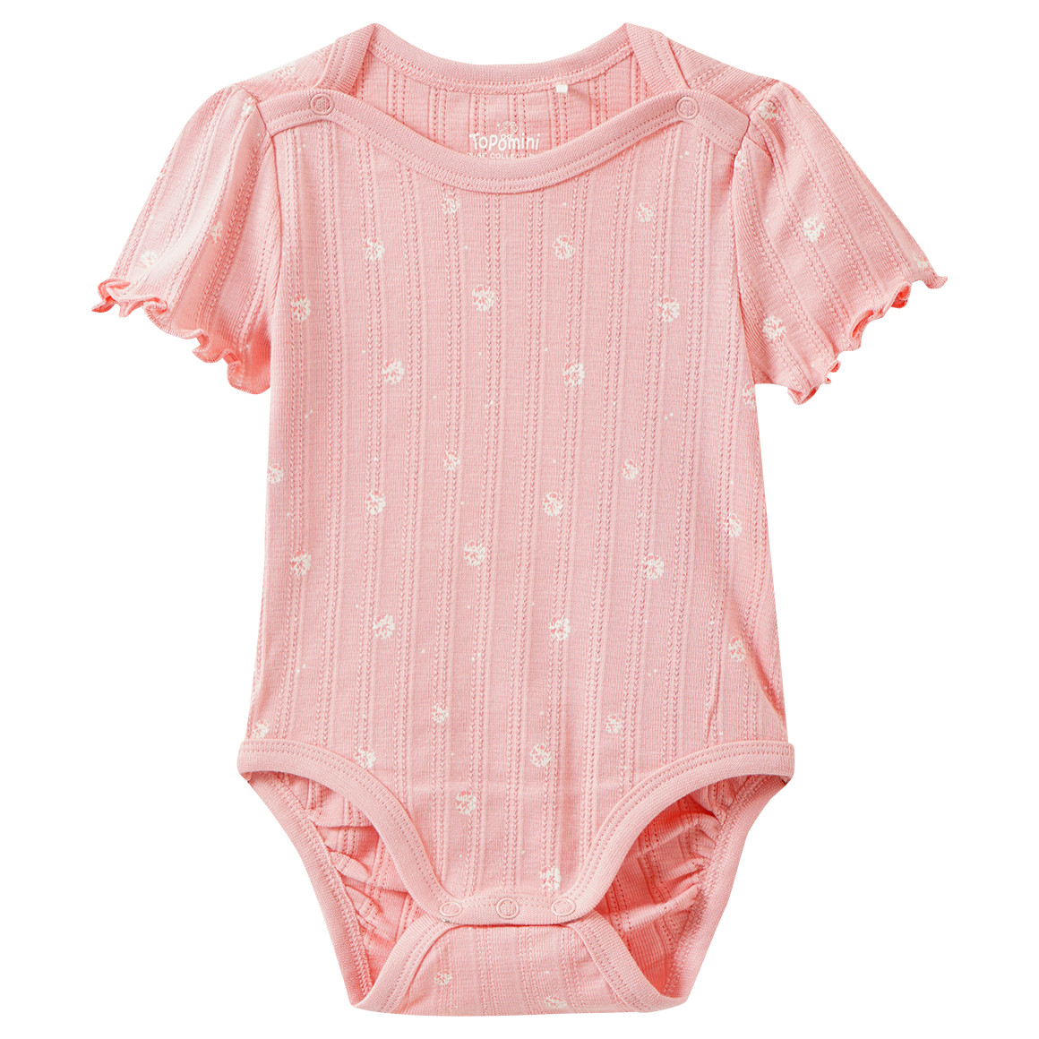 Baby Kurzarmbody mit Rippstruktur Baby Kurzarmbody mit Rippstruktur von Topomini