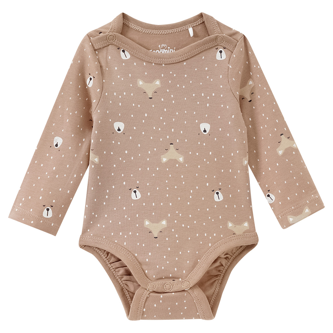 Baby Langarmbody mit Tier-Prints von Topomini