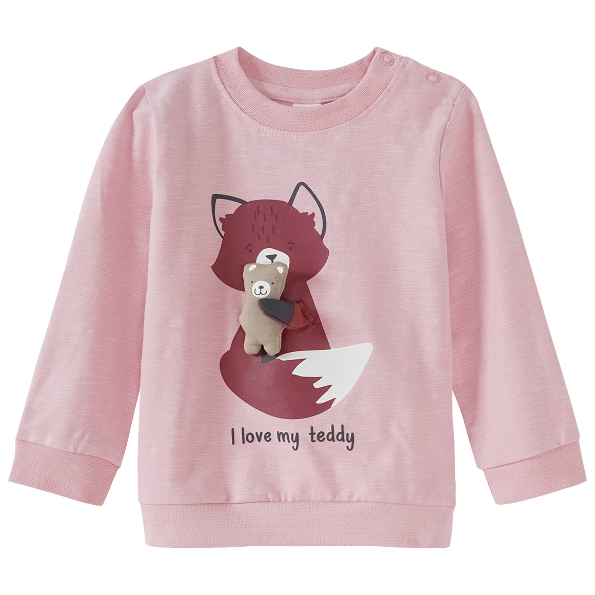 Baby Langarmshirt mit 3D-Tier-Applikation von Topomini