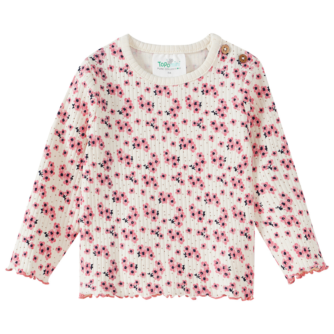 Baby Langarmshirt mit Allover-Muster von Topomini