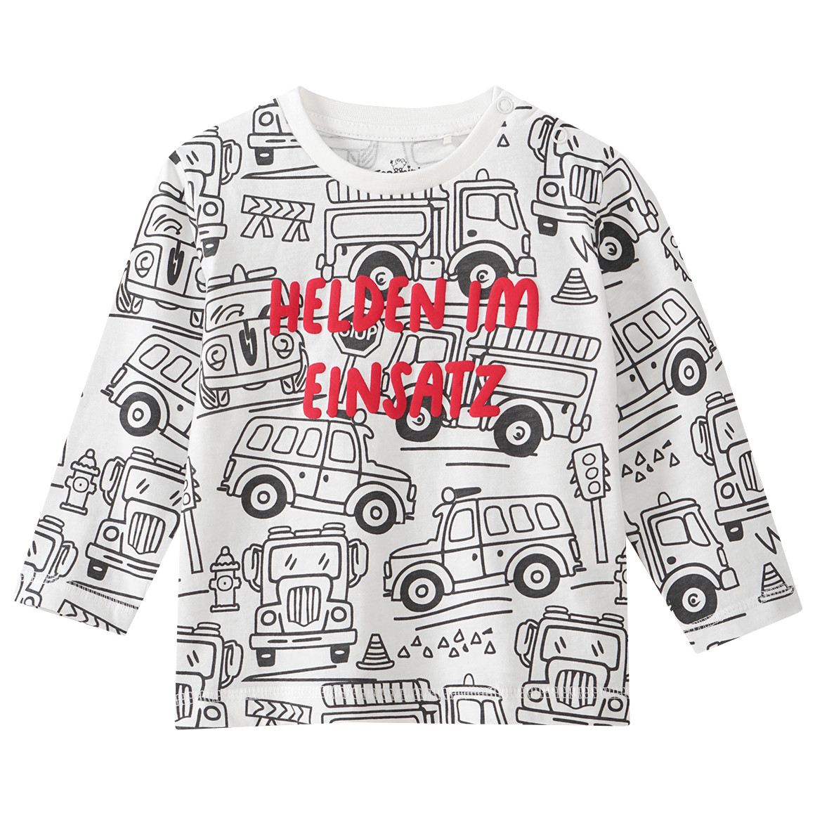 Baby Langarmshirt mit Auto-Motiven Baby Langarmshirt mit Auto-Motiven von Topomini