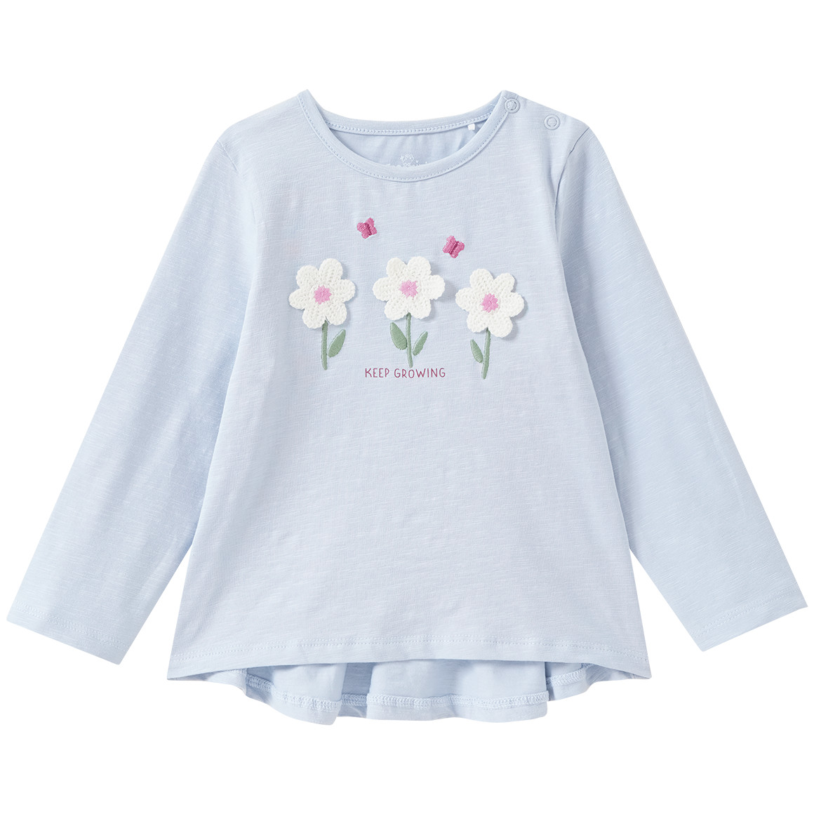 Baby Langarmshirt mit Blumen-Stickerei Baby Langarmshirt mit Blumen-Stickerei von Topomini