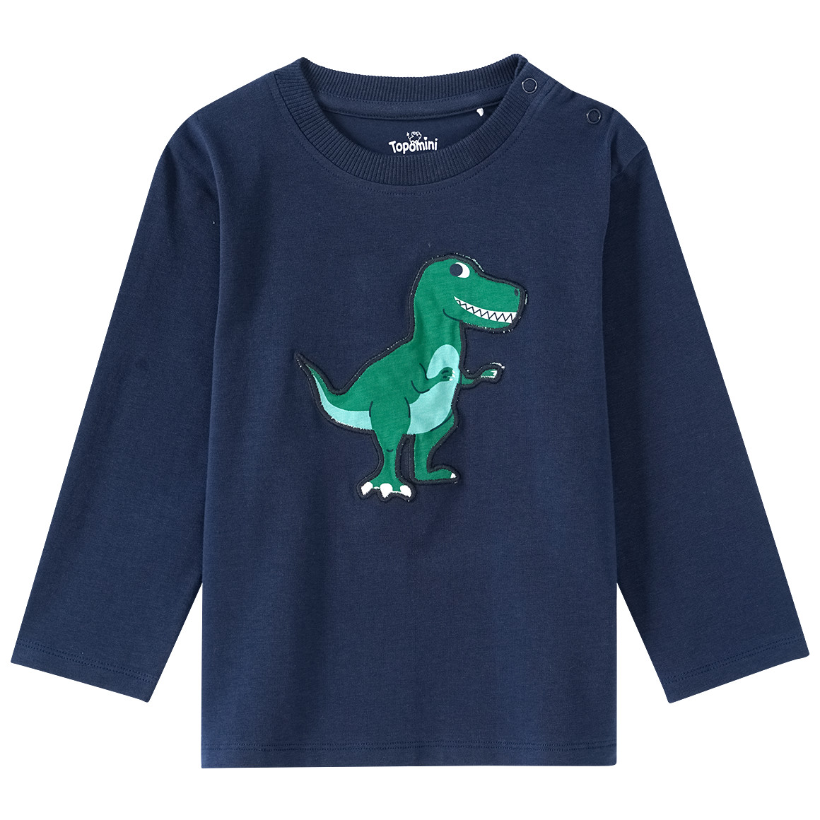 Baby Langarmshirt mit Dino-Applikation von Topomini