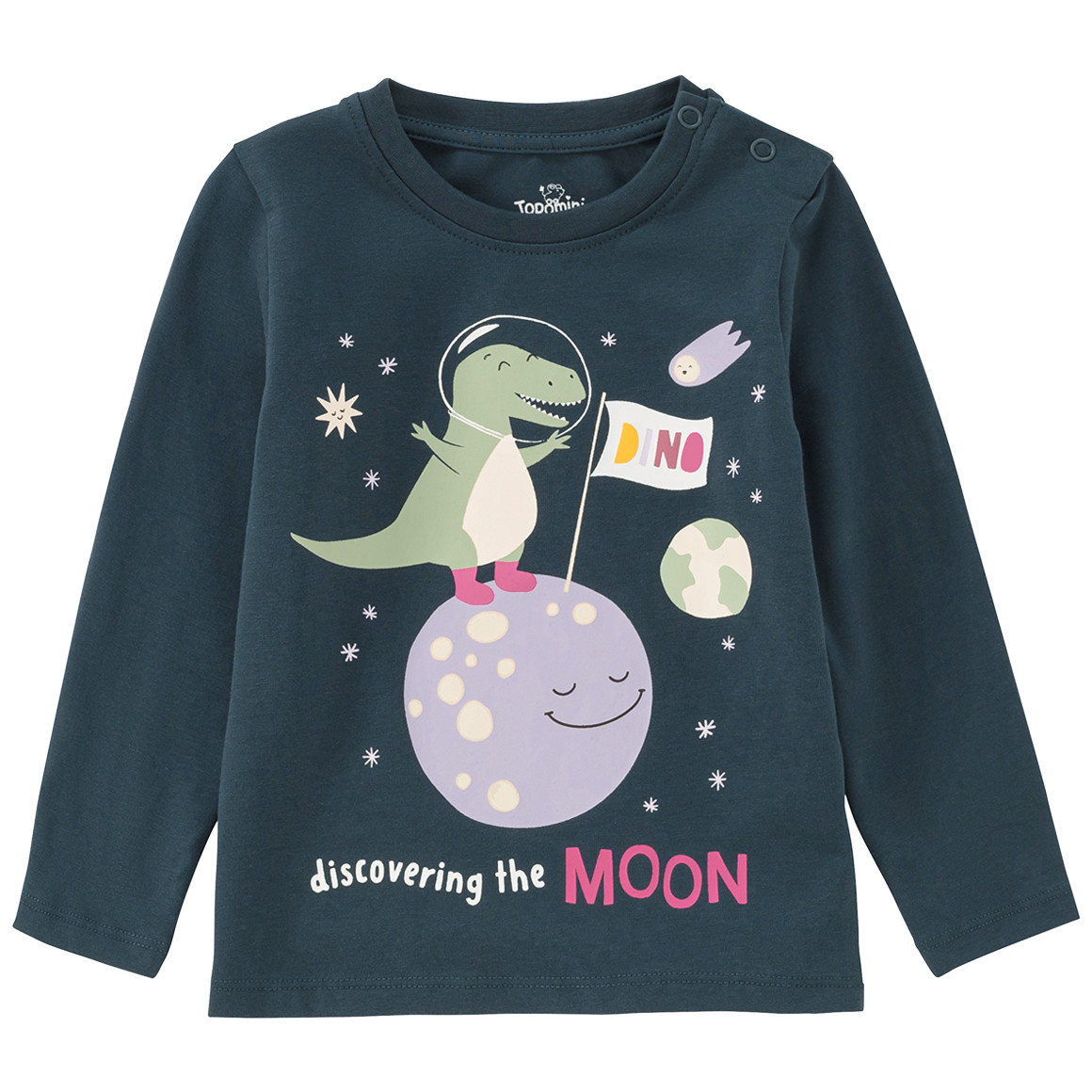 Baby Langarmshirt mit Dino-Print Baby Langarmshirt mit Dino-Print von Topomini