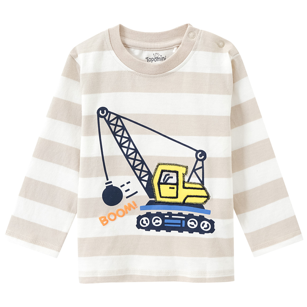 Baby Langarmshirt mit Fahrzeug-Applikation von Topomini