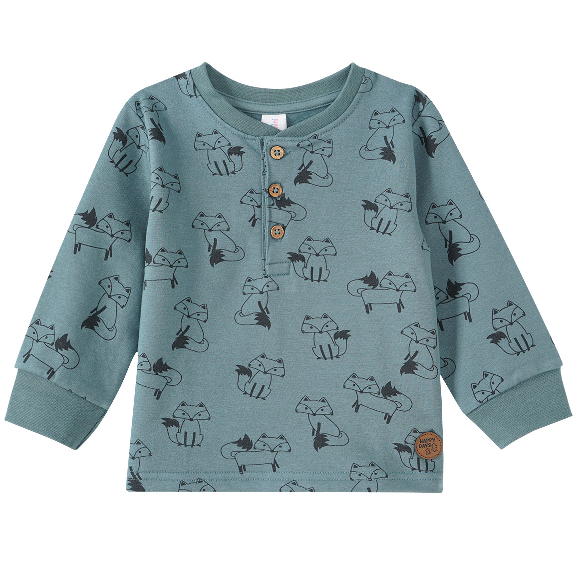 Baby Langarmshirt mit Fuchs-Allover von Topomini