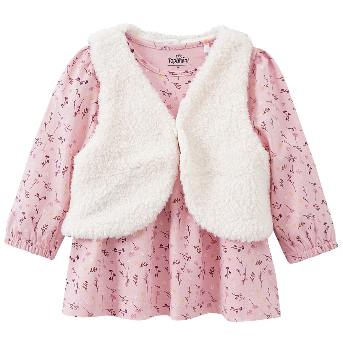 Baby Langarmshirt mit Kuschelweste im Set von Topomini