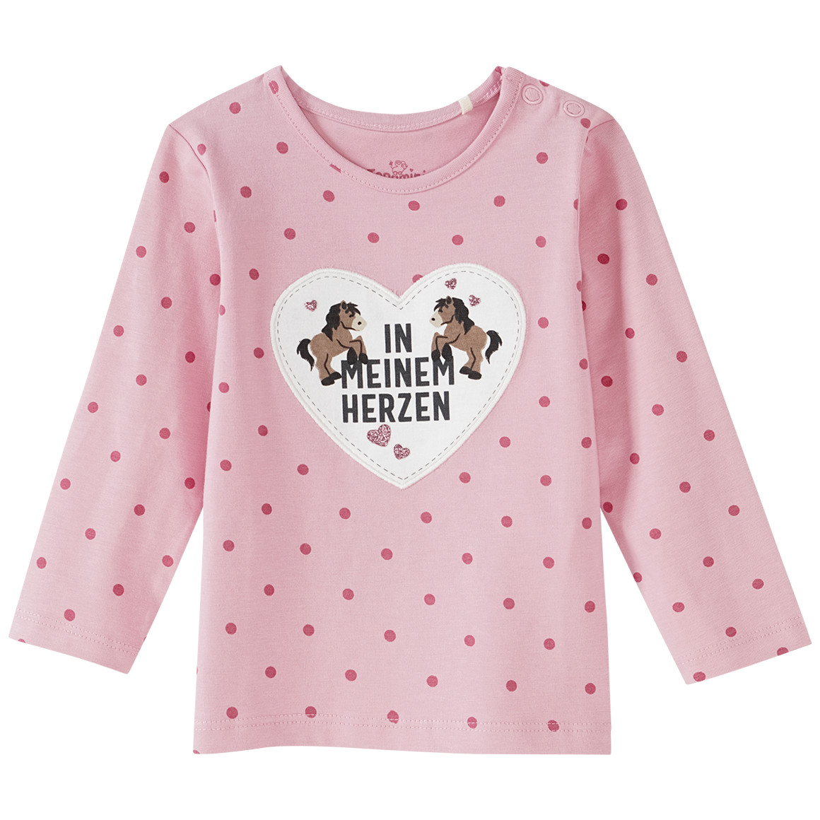 Baby Langarmshirt mit Pferde-Applikation von Topomini