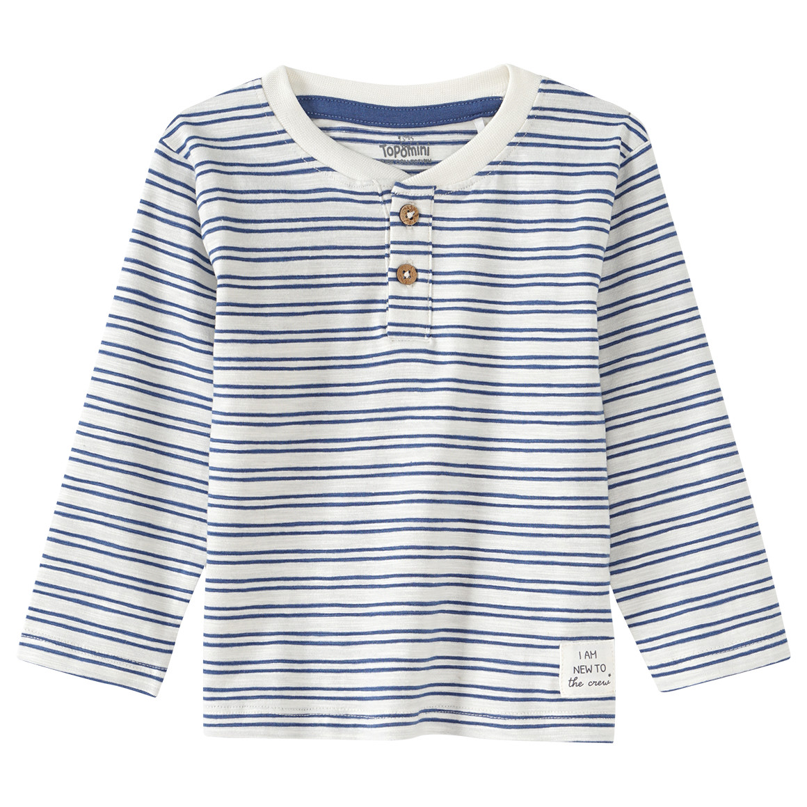 Baby Langarmshirt mit Serafino-Ausschnitt von Topomini